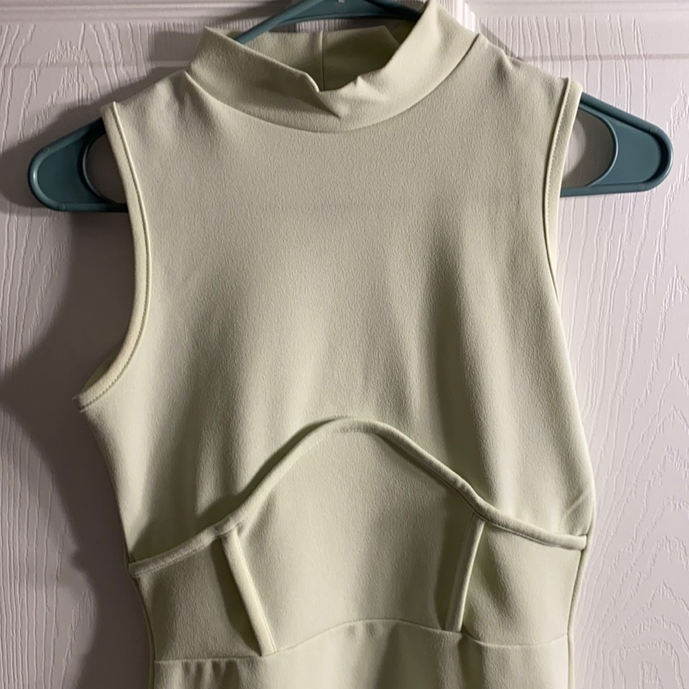High Neck Sleeveless Underbust Detail Dress.